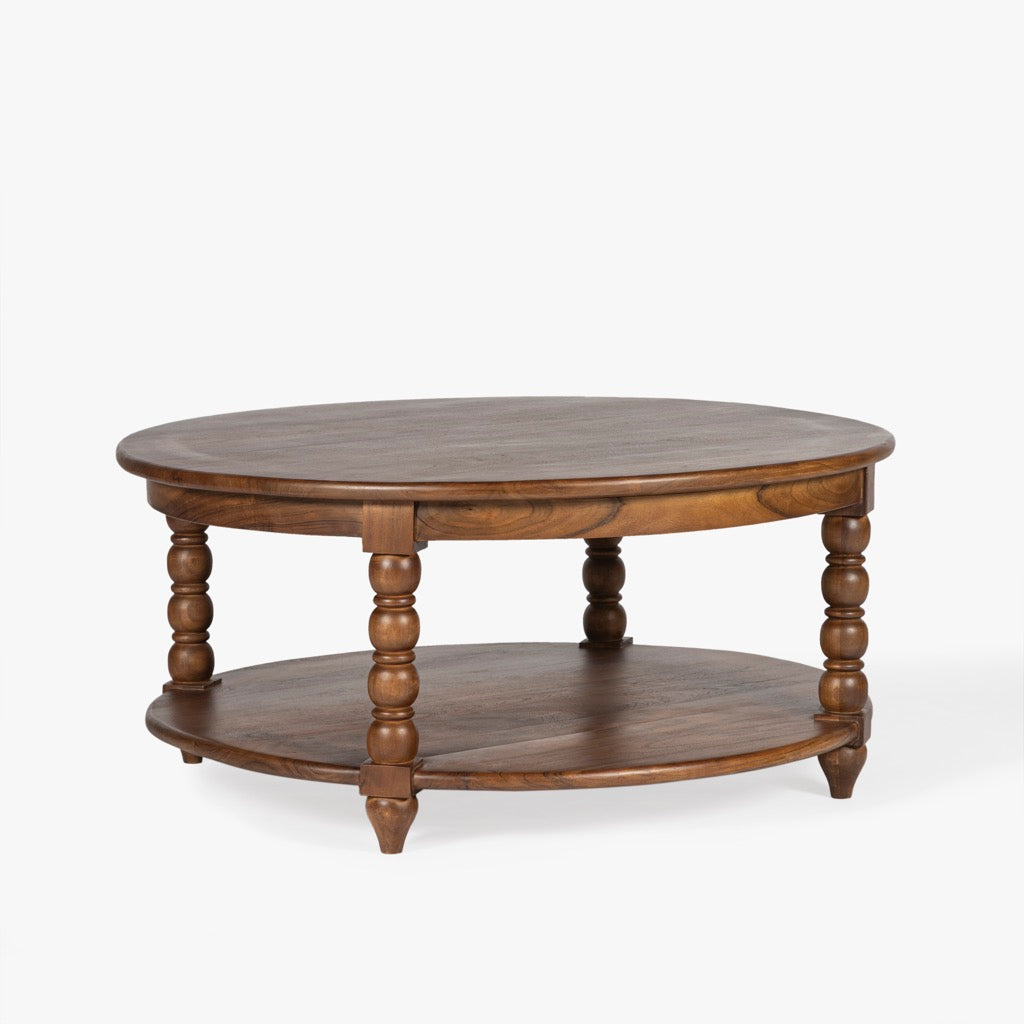 Co.House Designs Spindle Round Coffee Table angled view 