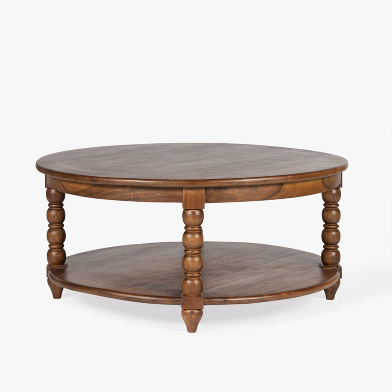 Co.House Designs Spindle Round Coffee Table - Natural – Artesanos ...