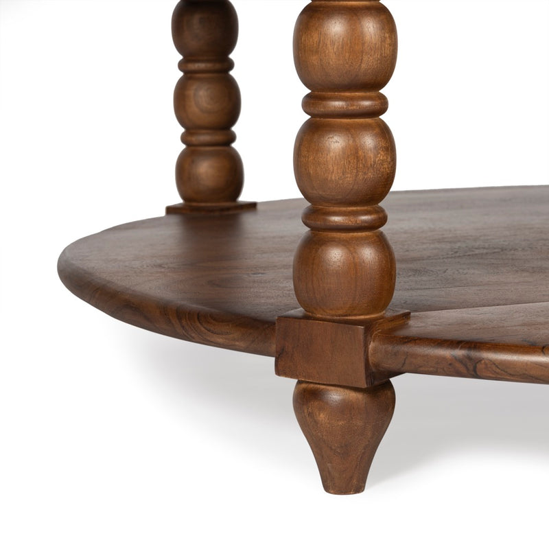 Co.House Designs Spindle Round Coffee Table - Natural – Artesanos ...