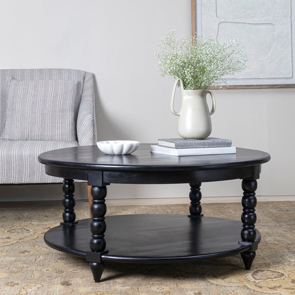 Co.House Designs Spindle Round Coffee Table - Black – Artesanos Design ...
