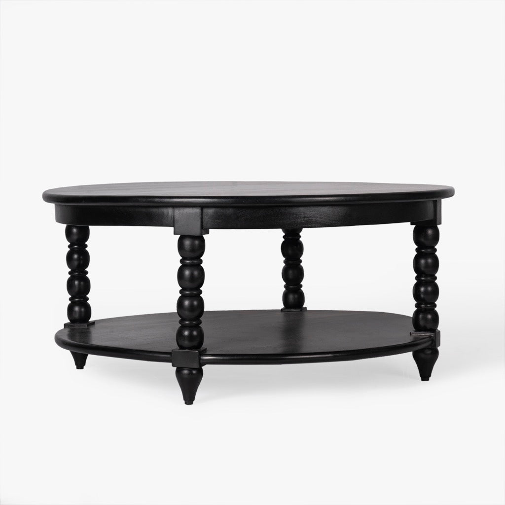 Co.House Designs Spindle Round Coffee Table angled view 