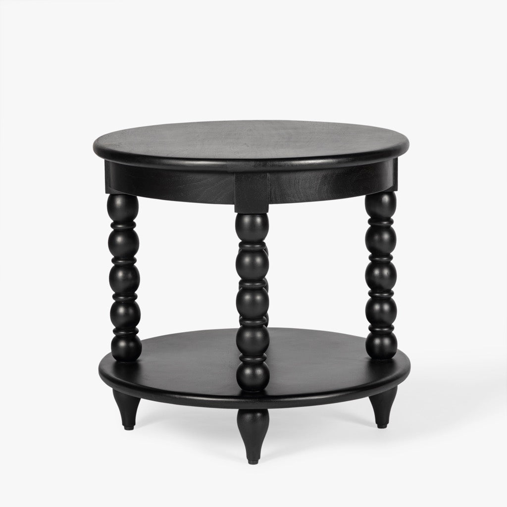 Spindle Base Table Co.House Designs Spindle Round End Table - Black – Artesanos Design ...