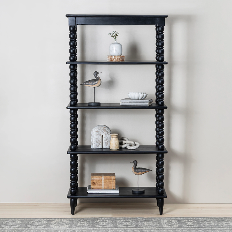 Spindle Tall Bookcase - Black