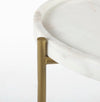 Stella Accent Table 68960 gold leg and white top view 