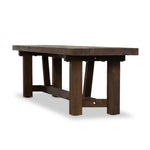 Stewart Outdoor Dining Bench Angled View Four Hands