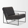 Mercana Stratton Accent Chair Aged Black Leather Angled View