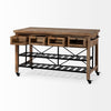Mercana Stuart Rolling Kitchen Island  angled view with open drawers 