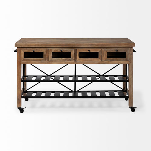 Stuart Rolling Kitchen Island 67103 front view 