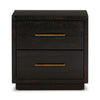 Four Hands Suki Nightstand Burnished Black Front Facing View