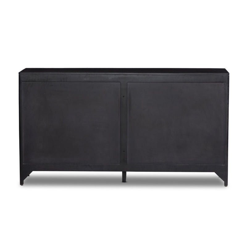 black cane dresser Keane 64" Solid Wood 6-Drawer assembly is required DIMENSIONS LuxenHome Black and Brown Wood