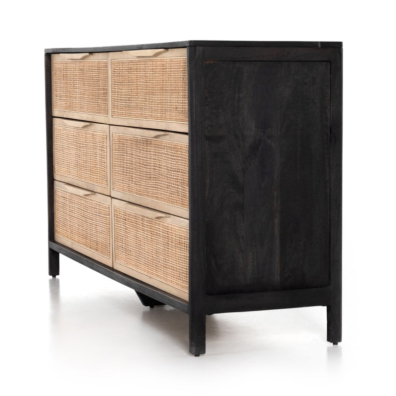 black and cane dresser Miri 4-Drawer + Reviews It features three spacious drawers on strong metal drawer slides and showcases a durable Black Arched Modern Cane Rattan