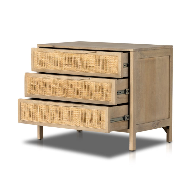 Sydney Large Nightstand Natural Mango Open Drawers 234927-001
