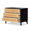 Sydney Large Nightstand Black Wash Mango Open Drawers Four Hands