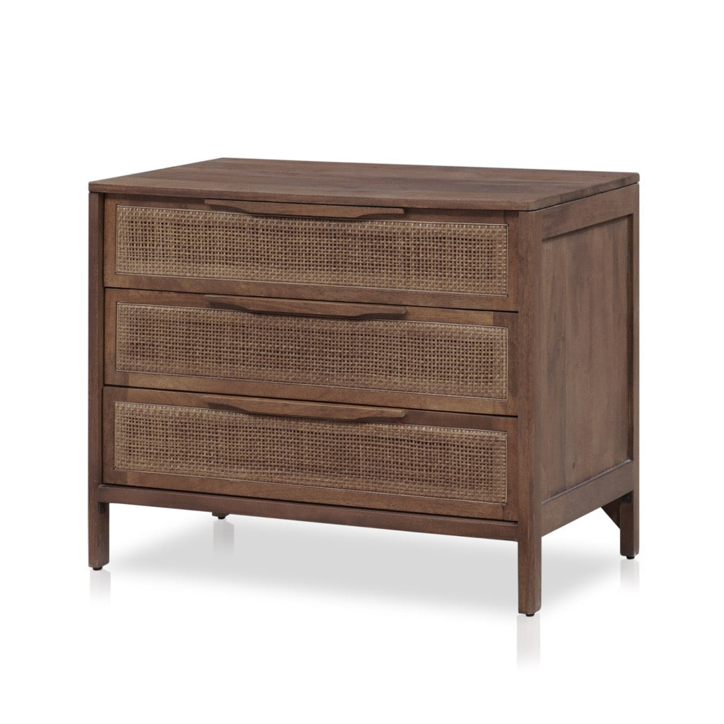 Sydney Large Cane Nightstand Angled View Four Hands