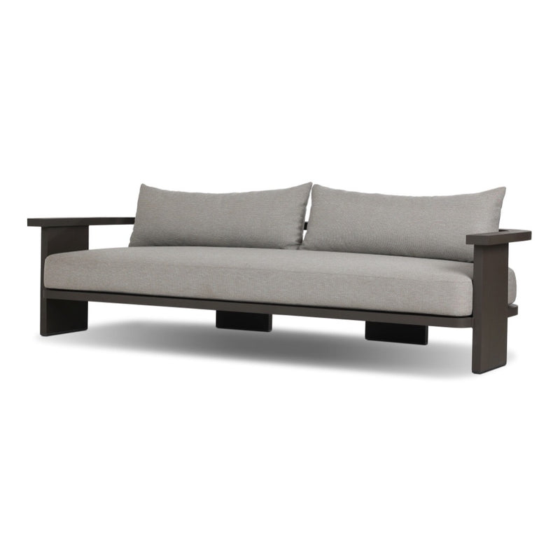 Four Hands Tahana Outdoor Metal Sofa 96" angled view 