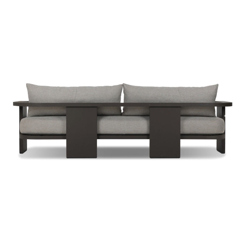 Four Hands Tahana Outdoor Metal Sofa 96" back view 