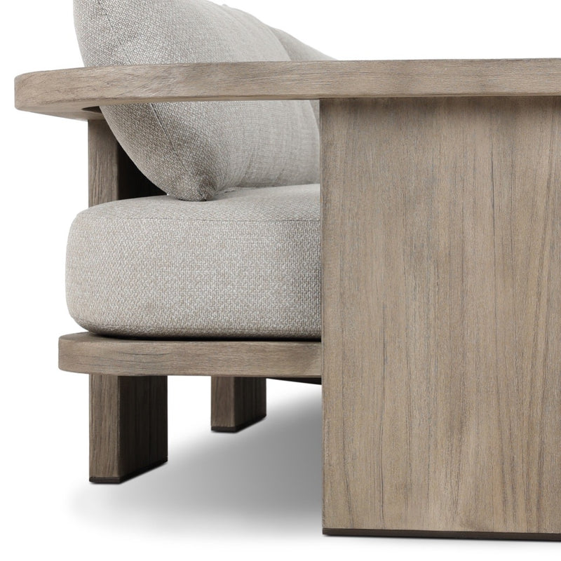 Tahana Outdoor Sofa 96" 241001-002 arm and leg view 