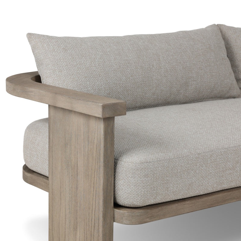 Four Hands Tahana Outdoor Sofa 96" arm and seat view 