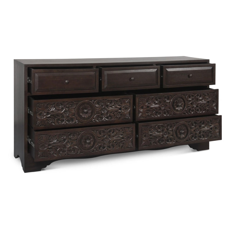 HTD Taj Dresser angled open drawer view 