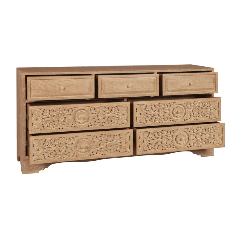 Taj Dresser FTJ-DR71WW angled open drawer view 