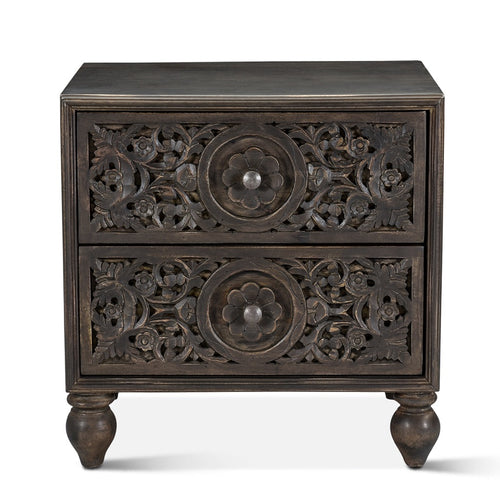 Taj Two Drawer Nightstand FTJ-NC24VB front 