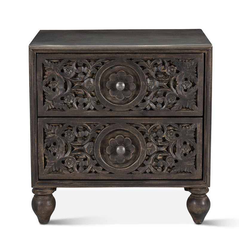 Taj Two Drawer Nightstand FTJ-NC24VB front 