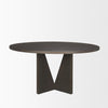 Mercana Tarro Round Dining Table Espresso Wood Side View 70840
