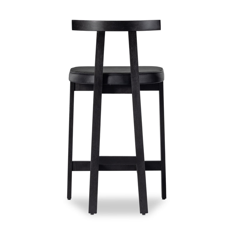 Tex Bar Stool Black Leather Back View 225104-004
