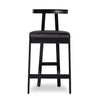 Tex Bar Stool Black Leather Front Facing View 225104-004
