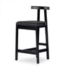 Tex Counter Stool Black Leather Angled View 225104-003

