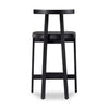 Tex Counter Stool Black Leather Back View Four Hands