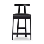 Four Hands Tex Counter Stool Black Leather Front Facing View