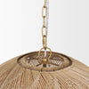Thad Foyer Chandelier 70915 top of rattan shade 