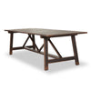 Four Hands The 1500 Kilometer Dining Table Aged Brown Veneer Angled View Van Thiel