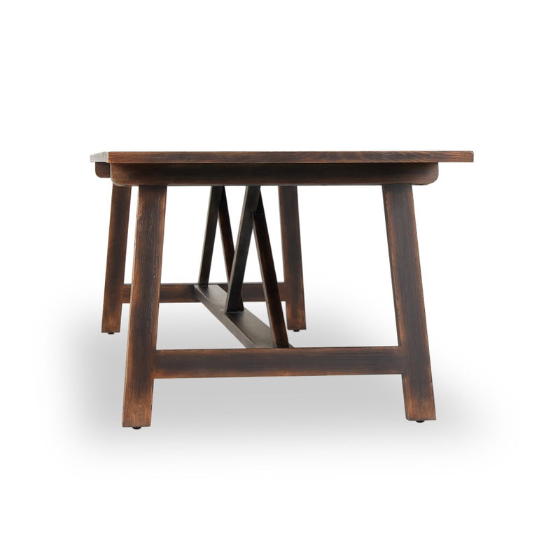 The 1500 Kilometer Dining Table Aged Brown Veneer x-Frame Base 237659-002