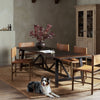 Van Thiel The 1500 Kilometer Dining Table Aged Brown Veneer Staged View Dining Room Four Hands