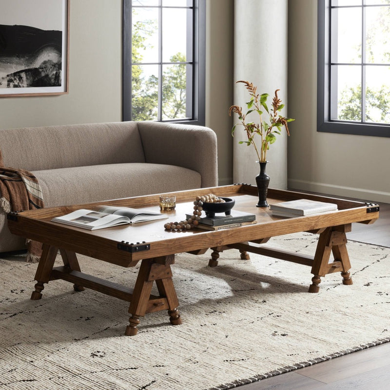 The Don't Try To Explain It Table Distressed Brown Veneer Staged View in Living Room 238727-002