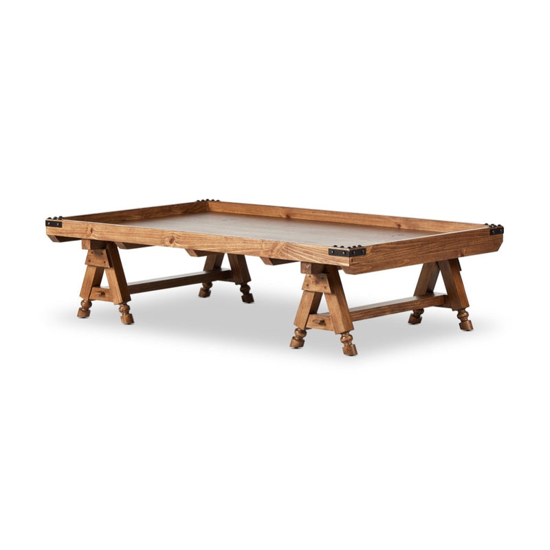 The Don't Try To Explain It Table Distressed Brown Veneer Angled View 238727-002