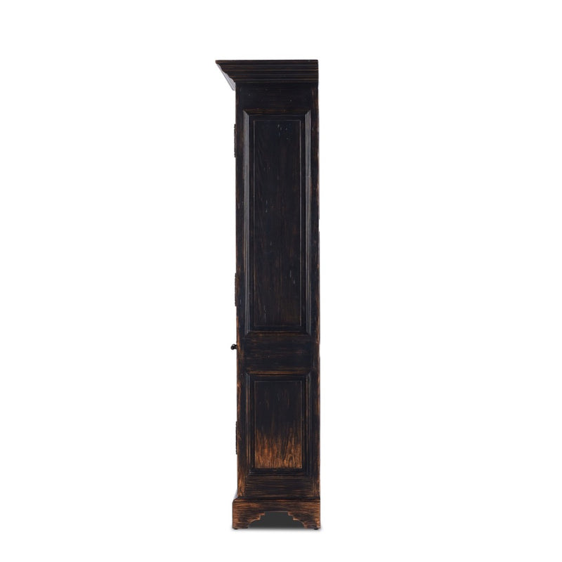 The Johnny Walker Doors Cabinet Distressed Black Side View 238293-001