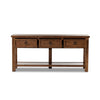 Lazy Monsieur Partouche Table Distressed Brown Veneer Front Facing View Open Drawers 238729-002