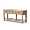 The Lazy Monsieur Partouche Table Travertine Angled View Four Hands