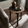 Pimms Table by Van Thiel Aged Brown Staged View Four Hands