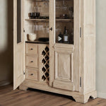 The "Please No More Doors" Cabinet Natural Pine Staged Angled View 238291-001