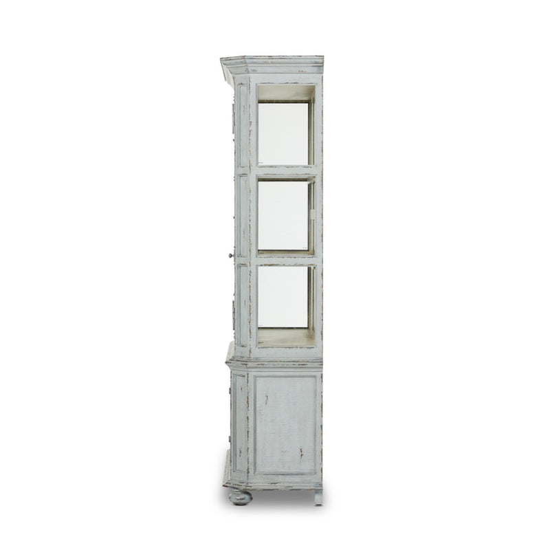 The "You Will Need a Lot Of Hinges" Cabinet Distressed Grey Blue Side View 238292-002