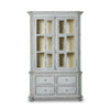 The "You Will Need a Lot Of Hinges" Cabinet Distressed Grey Blue Front Facing View Four Hands