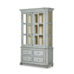 The "You Will Need a Lot Of Hinges" Cabinet Distressed Grey Blue Angled View 238292-002