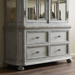 The "You Will Need a Lot Of Hinges" Cabinet Distressed Grey Blue Lower Cabinets Staged Four Hands