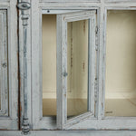 The "You Will Need a Lot Of Hinges" Cabinet Distressed Grey Blue Glass Doors 238292-002