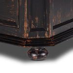 Four Hands The "You Will Need a Lot Of Hinges" Cabinet Distressed Burnt Black Veneer Bum Feet
