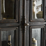 The "You Will Need a Lot Of Hinges" Cabinet Distressed Burnt Black Veneer Staged View Front Doors